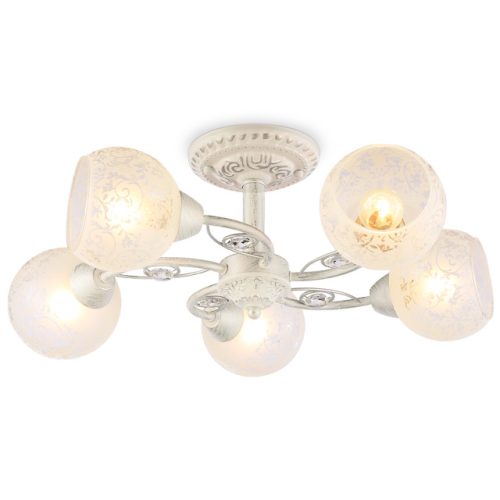 люстра потолочная AMBRELLA Traditional E27х5 40Вт белый/серебро/белый матовый