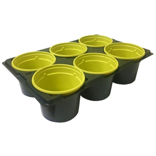 набор горшков для рассады 6шт 0,3л 28х18х8см с подставкой