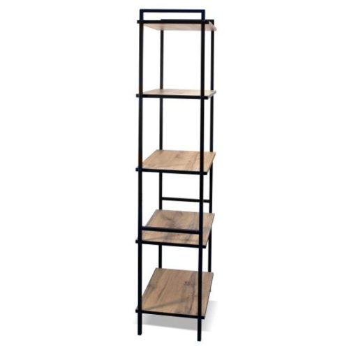 стеллаж пять полок 450х300х1550мм ЛДСП/металл дуб вотан/черный