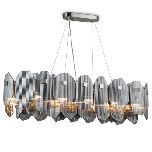 люстра подвесная AMBRELLA High Light E14х12 40Вт сатин никель/дымчатый