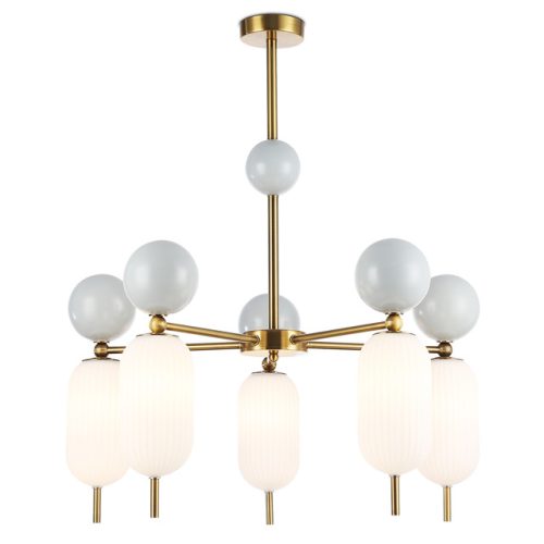 люстра потолочная AMBRELLA High Ligh G9х5 28Вт латунь/серый/белый матовый