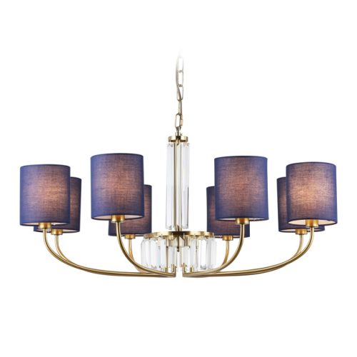 люстра подвесная AMBRELLA High Light E14х8 40Вт латунь/темно синий