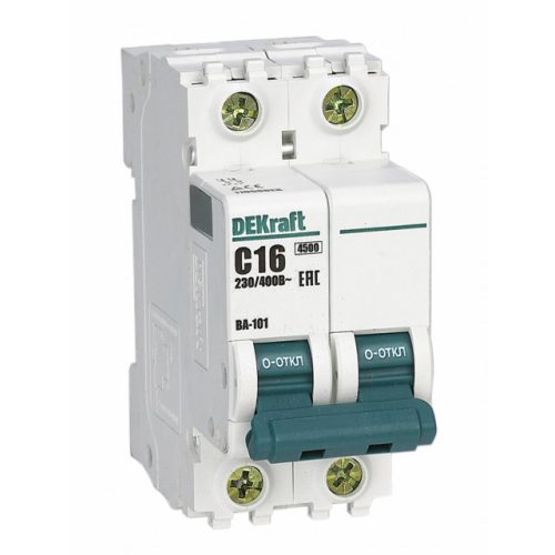 выключатель автоматический DEKRAFT 16А 2P С 4,5кА