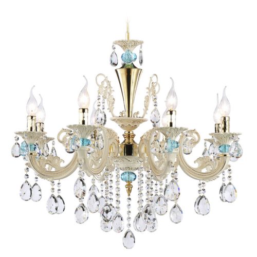 люстра подвесная AMBRELLA Traditional E14х8 40Вт золото/белый/прозрачный