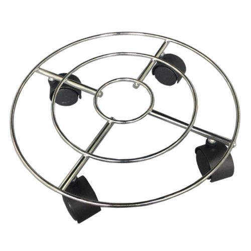 подставка для цветов на колесах d30см железо хром