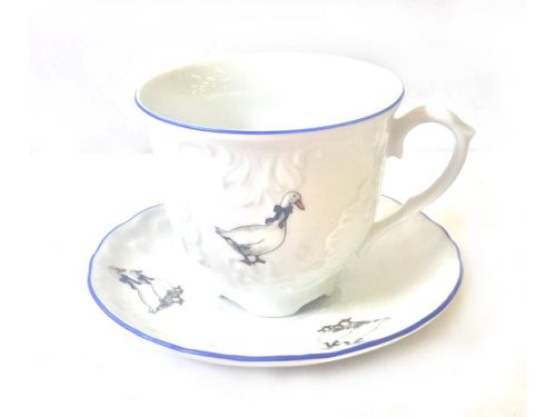 чашка с блюдцем CMIELOW Рококо Гуси 170мл фарфор