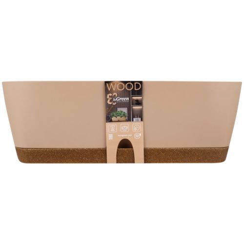 ящик балконный INGREEN WOOD 40см пластик коричневый/бук