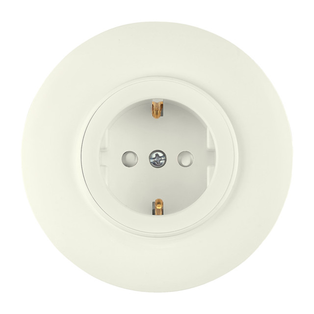 розетка 1 пост BYLECTRICA Прованс с/з с/ш (92 мм) круг бежевый