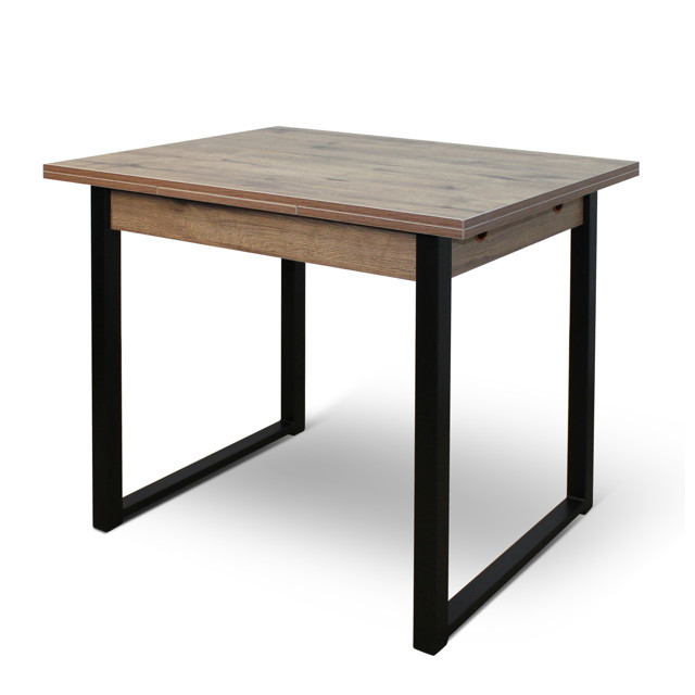 стол раздвижной Алан 900(1500)х670мм велингтон/черный ЛДСП/металл