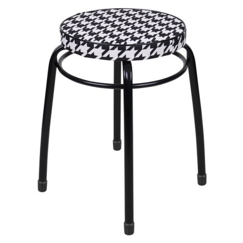 табурет круглый Haushalt 340х460мм черно-белый ткань/металл