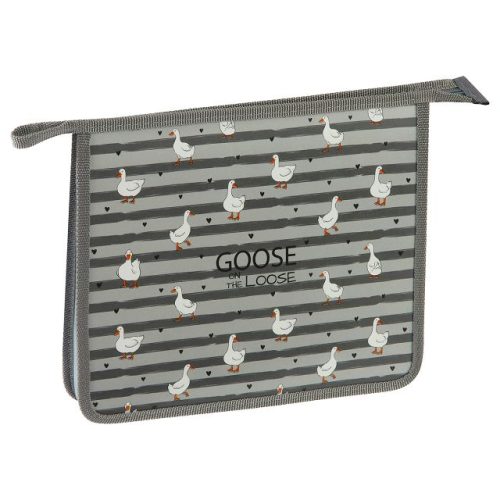 папка для тетрадей ARTSPACE Geese А5 240х200х40мм  1 отделение пластик на молнии серый