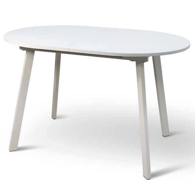 стол раздвижной Оледжо СТ 1200(1500)х800мм белое стекло/ЛДСП/металл