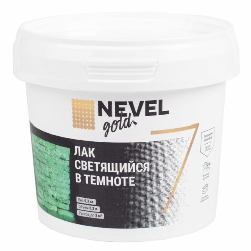 лак в/д NEVEL GOLD светящийся в темноте 300гр прозрачный, арт. 4607130865415