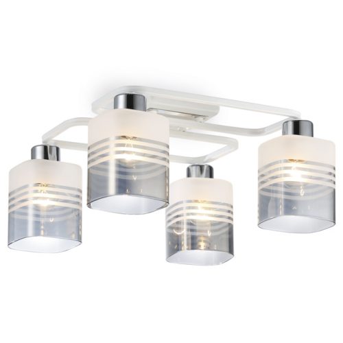 люстра потолочная AMBRELLA Traditional E27х4 60Вт белый/хром/дымчатый/белый матовый