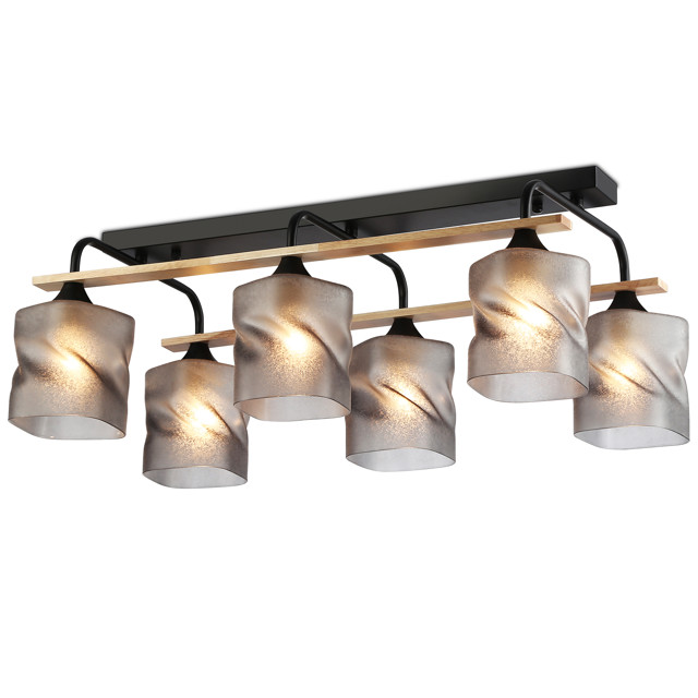 люстра потолочная AMBRELLA Traditional E27х6 60Вт черный/дерево