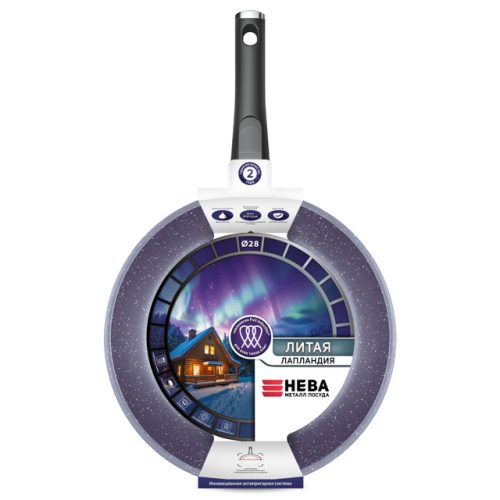 сковорода НМП Лапландия 28см антипр.покр. литой алюминий съёмная ручка индукция