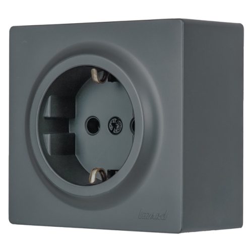 розетка 1 пост LEZARD Leto с/з графит