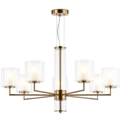 люстра подвесная AMBRELLA High Light E14 7х40Вт латунь/белый матовый