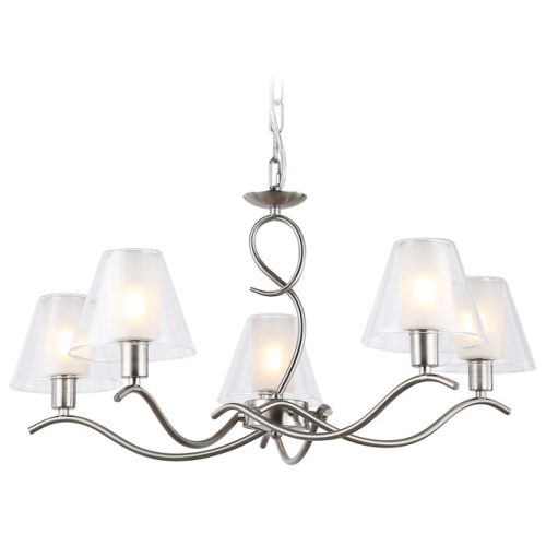 люстра подвесная AMBRELLA High Light E14 5х40Вт никель/белый матовый