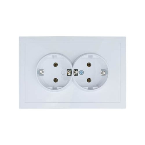 розетка 2 пост LEZARD Zima c/з ПБТ белая