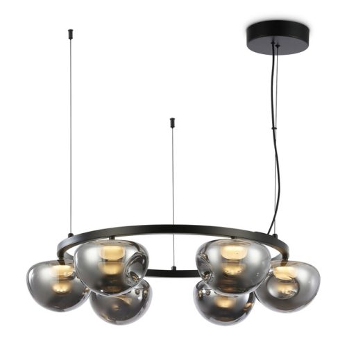 люстра подвесная светодиодная AMBRELLA High Light 36Вт 3000K черный/золото/дымчатый