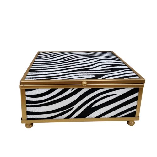 шкатулка TODELIA Zebra 13,3х13,3х6см стекло
