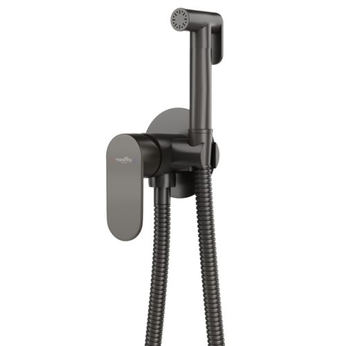 смеситель с гиг. душем TOKITO Furo латунь вороненая сталь