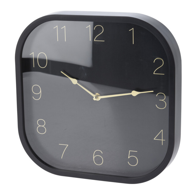 часы настенные 300х300мм черные пластик