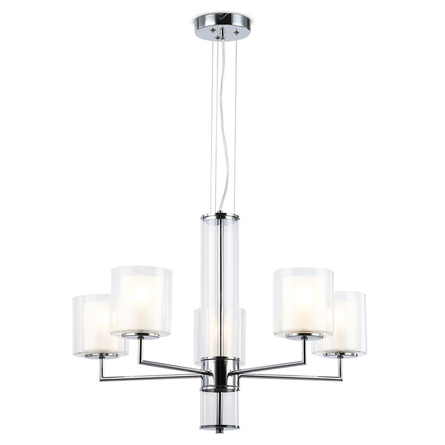 люстра подвесная AMBRELLA LIGHT Хай Лайт E14 5х40Вт хром/белый матовый