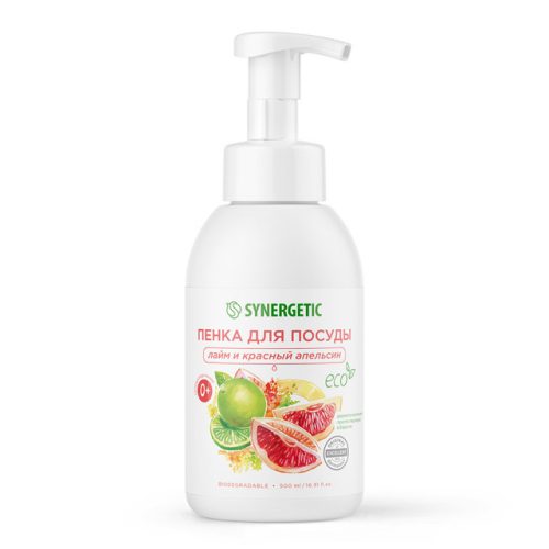 средство для посуды SYNERGETIC Лайм и Красный апельсин пенка 500мл