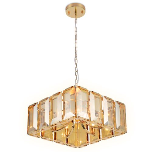 люстра подвесная AMBRELLA Traditional E14х6 40Вт золото/янтарь