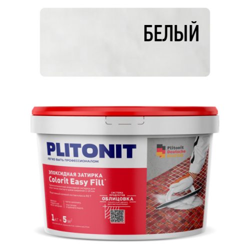 затирка для швов PLITONIT Colorit EasyFill 1-10мм 1кг белая