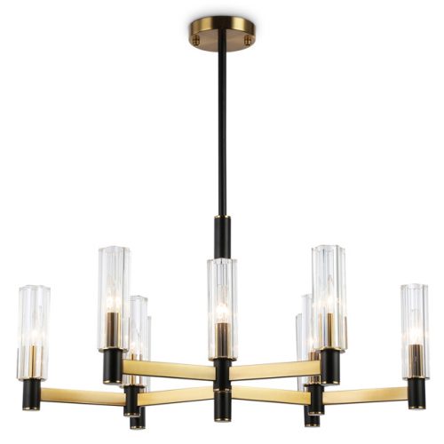 люстра потолочная AMBRELLA High Light E14 9х40Вт черный/латунь/прозрачный