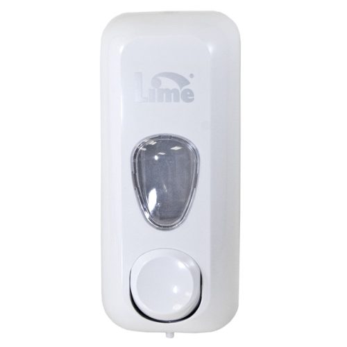 диспенсер LIME для жидкого мыла 9,5х10,5х23,5см 0,6л пластик белый
