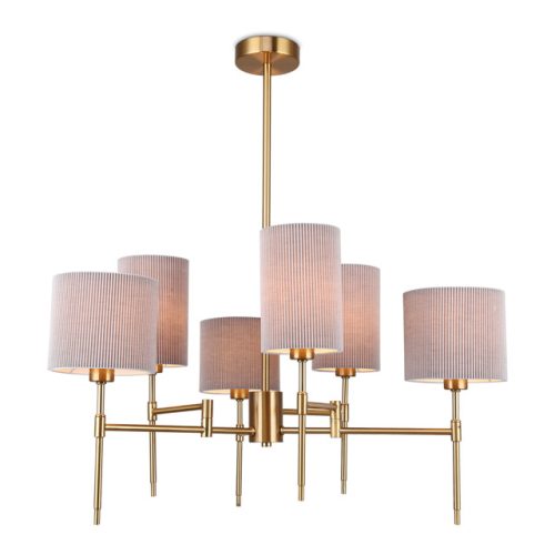 люстра потолочная AMBRELLA High Light E14х6 40Вт латунь/серый