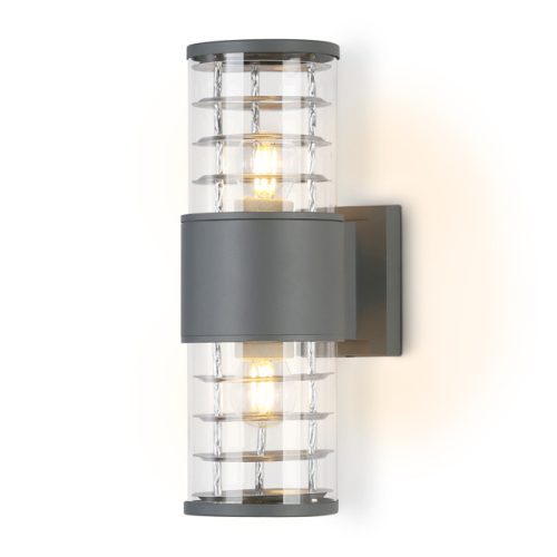 светильник уличный настенный AMBRELLA Garden E27x2 11Вт серый прозрачный