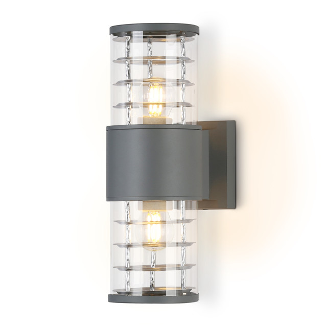 светильник уличный настенный AMBRELLA Garden E27x2 11Вт серый прозрачный