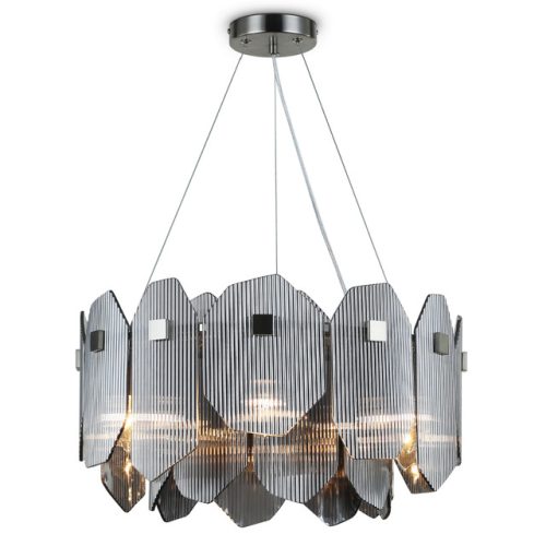 люстра подвесная AMBRELLA High Light E14х6 40Вт сатин никель/дымчатый