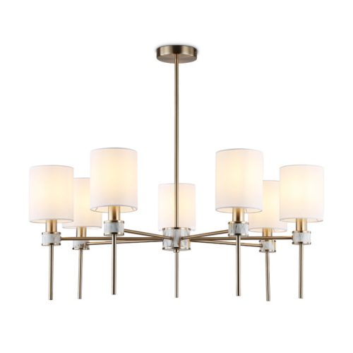 люстра потолочная AMBRELLA High Light E14х7 40Вт темная латунь/белый