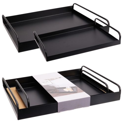 набор подносов KOOPMAN 2шт 37,5х28х5,6см/30х20х4,8см прямоугольные металл