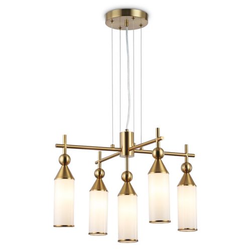 люстра подвесная AMBRELLA High Light E14 5х40Вт латунь/белый матовый