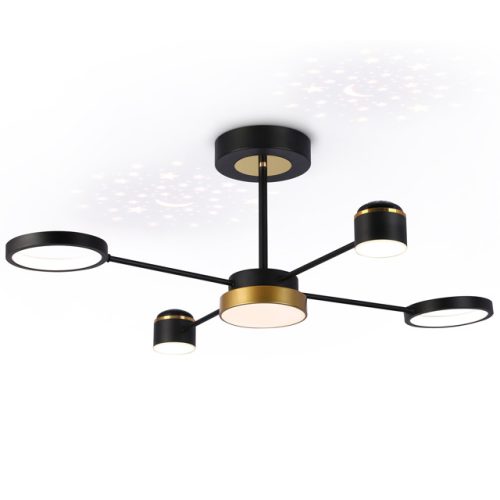 люстра потолочная светодиодная AMBRELLA Comfort LED 3000K-6400K 48Вт черный/золото