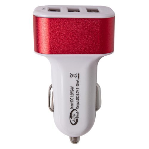 разветвитель прикуривателя AUTOVIRAZH 2,1А 3 гнезда USB
