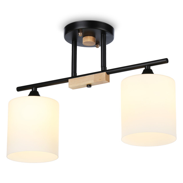 люстра потолочная AMBRELLA Traditional E27х2 40Вт черный/белый матовый