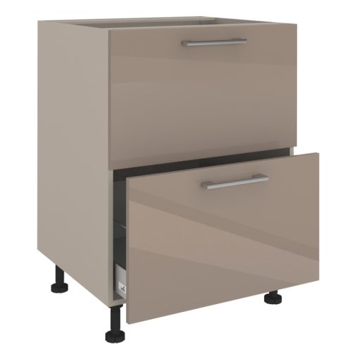 фасад 2 ящика ВИАНО 396x716x16мм лакированная ЛДСП серый камень