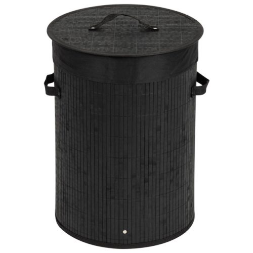 корзина для белья складная D345х500мм черный бамбук