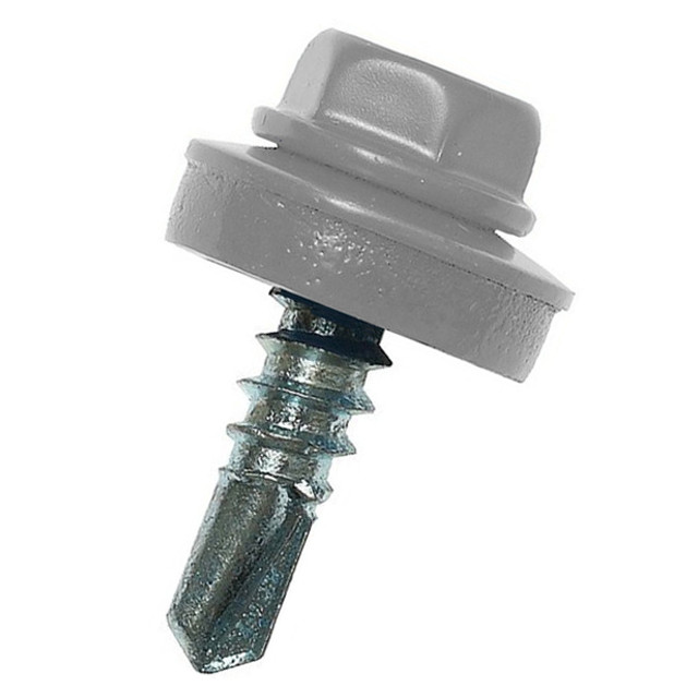 саморез кровельный с буром 5,5х19мм серый RAL-7004 70шт