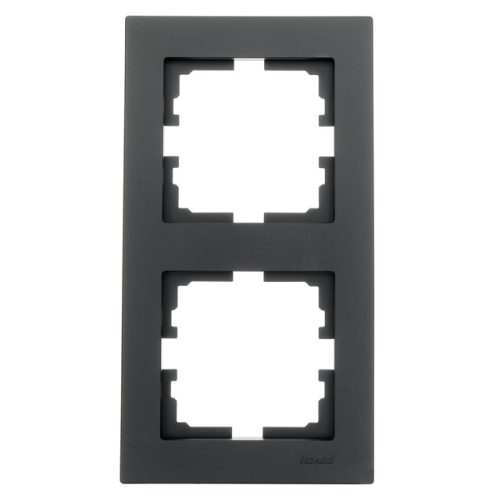 рамка 2 поста LEZARD Vesna вертикальная чёрный бархат
