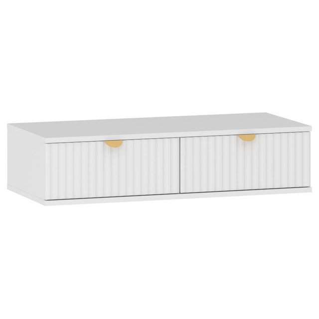 тумба подвесная Дакота 900х400х212мм меренга/белый ЛДСП/МДФ