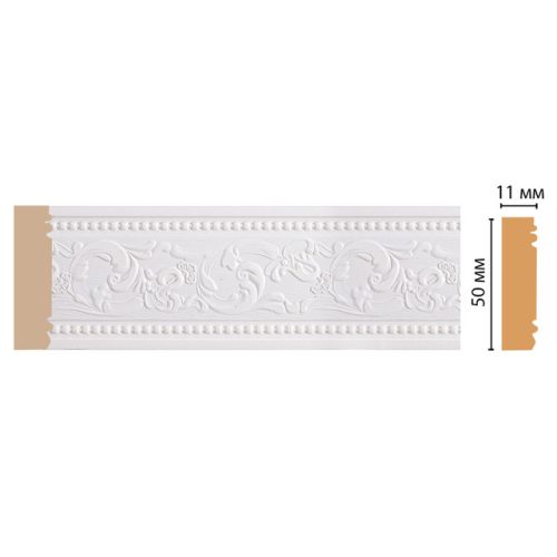 молдинг DECOMASTER 2400х11х50мм белый матовый, арт.156-115
